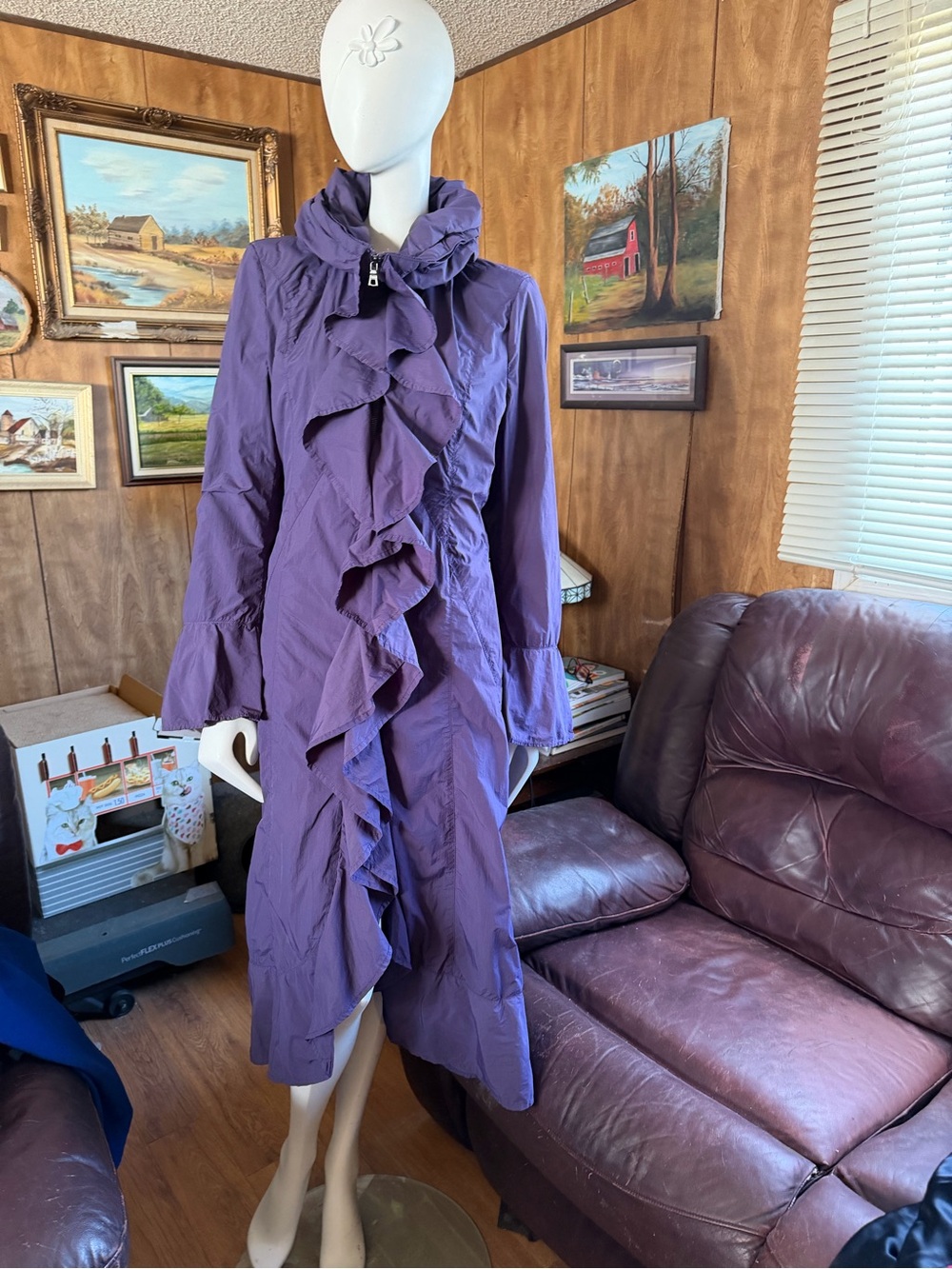 Creenstone Ruffle Spring Rain Coat - Picture 2 of 8